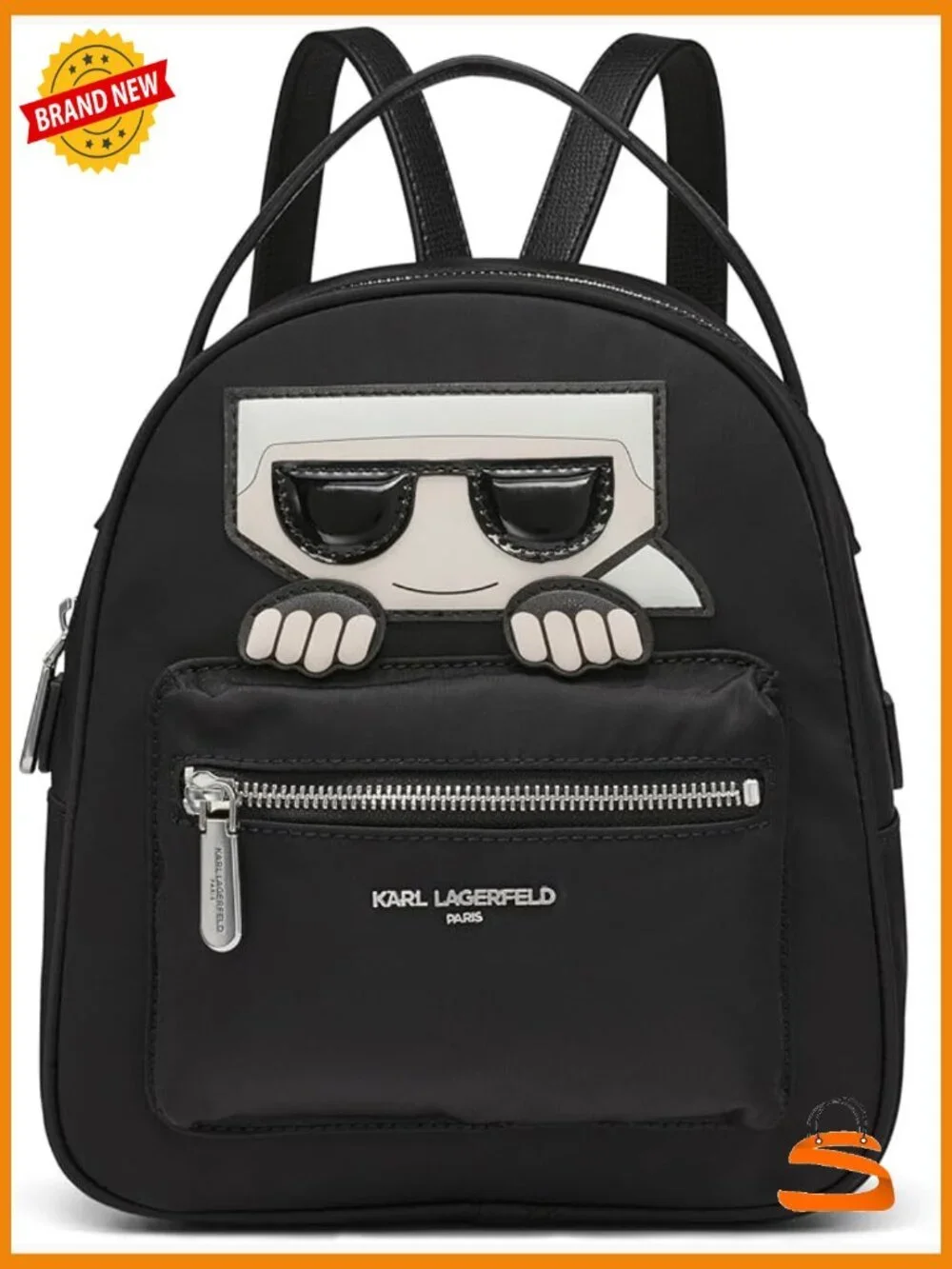 Small Nylon Backpack Crossbody Satchel Zip Closure Adjustable Strap